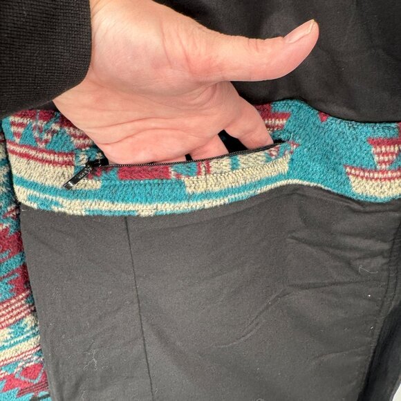 Outback Trading Co Full Zip Maybelle‎ Vest Mens 3X Black Blue Aztec Print Wool - Picture 9 of 11